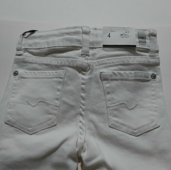 GIRLS SZ 4 7 FAM White Skinny - Picture 3 of 4